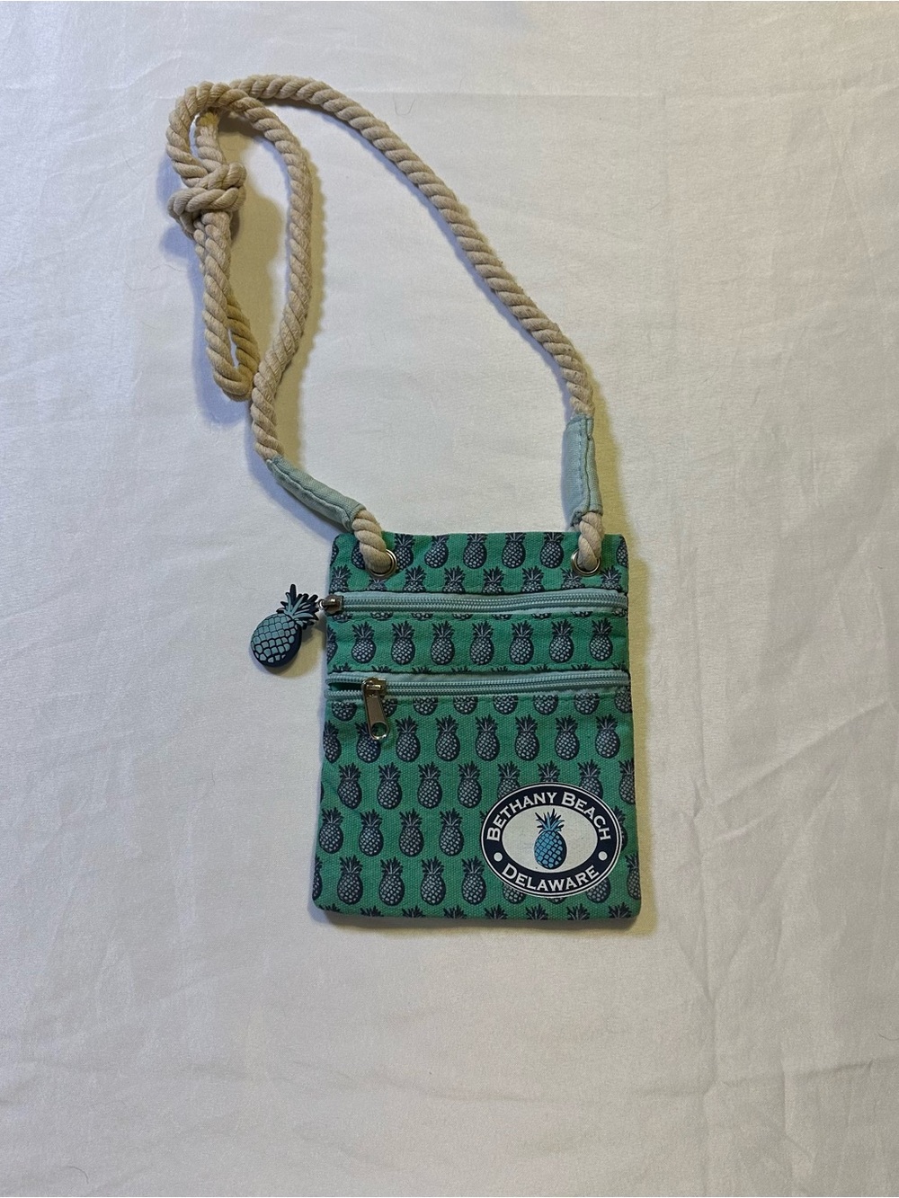 Bethany Beach Pineapple Crossbody Bag - Teal/Green